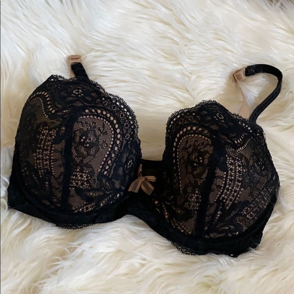 Le Mystèrey Black/Nude Lace Bra 32F